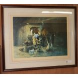 David Shepherd a limited edition print number 404/850 'The Old Forge' 49 x 67cm.