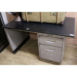 A 1960's metal desk W.123cm