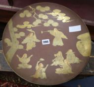 A Japanese lacquer footed dish diameter 35cm