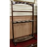 A Victorian mahogany boot rack / stick stand W.61cm