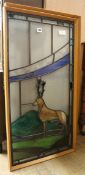 Two stained glass panels W.46.5cm and 49.5cm