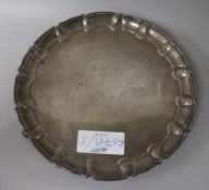 An Edwardian silver salver with later inscription, 20.8cm, 12.5 oz.