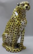 A large terracotta cheetah, made in Italy, height 61cm