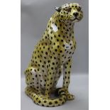 A large terracotta cheetah, made in Italy, height 61cm