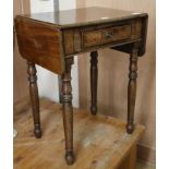 An early Victorian mahogany drop flap bedside table W.53cm