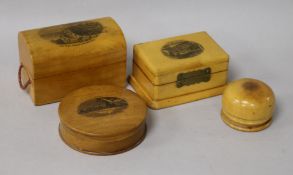 Four mauchline ware boxes