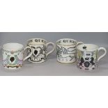 A Ravilious Coronation mug and three others