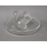 A Lalique swan dish