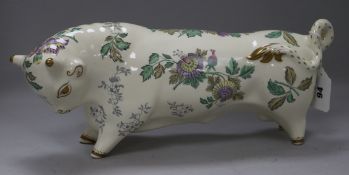 A Wedgwood floral printed bull (a.f.)