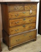 A George III mahogany chest on chest (cut down) W.111cm