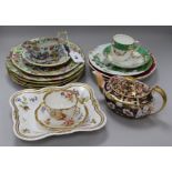 A group of mixed decorative ceramics and a Derby teapot