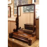 A mid Victorian mahogany toilet mirror, W.63cm