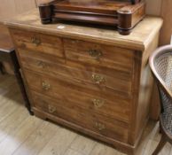 An Edwardian beech chest of drawers W.104cm