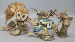 Four Coalport models of birds