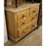 A Victorian pine chest of drawers W.91cm