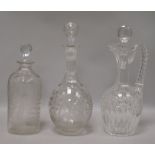 Two decanters and a claret jug (3)