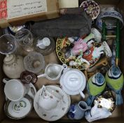 A quantity of Derby and other miniature ceramics