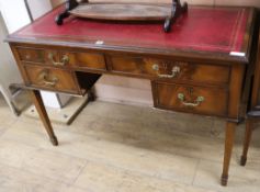 A George III style mahogany kneehole desk W.116cm