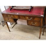 A George III style mahogany kneehole desk W.116cm