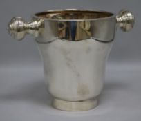 A silver plated two handled wine cooler, height 20.6cm.