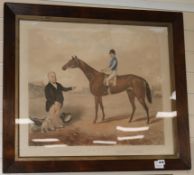 After Von Roos, colour mezzotint, portrait of the racehorse 'Nancy', 57 x 67cm