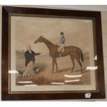 After Von Roos, colour mezzotint, portrait of the racehorse 'Nancy', 57 x 67cm