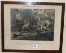 Harris after Alken, a set of four coloured aquatints, 'The First Steeple Chase on Record', overall