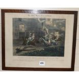 Harris after Alken, a set of four coloured aquatints, 'The First Steeple Chase on Record', overall