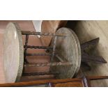 Two Middle Eastern circular brass top tables W.60cm