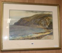 William Monk (1863-1937) watercolour Beachy Head, signed 34 x 53cm.