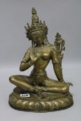 A 20th century Tibetan bronze Buddha, height 33cm