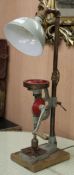 An Industrial style lamp W.18cm