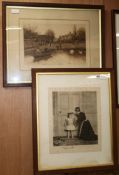 Edith Hayllar and Frederick Walker - two prints; Night Nursery & Marlow Ferry, 47 x 38cm & 37 x