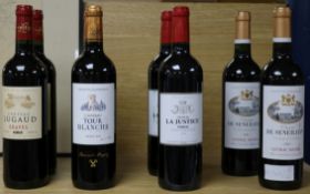 Two bottles of Graves, Two Medoc, Two Fronsac and Two Ustrac Medoc