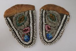 A pair of North American beaded pockets