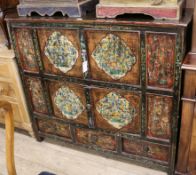 An Indian painted pine cupboard W.120cm
