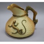 A Royal Worcester lizard ewer height 16cm