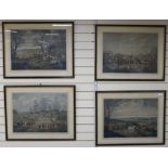 D. Wolstenholme, set of four coloured lithographs, hunting scenes, 50 x 67cm