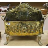 A Dutch brass coal basket height 42cm width 54cm