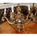 A six branch giltwood chandelier length 78cm