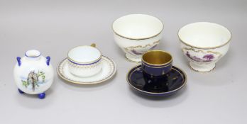 Three items of Worcester and other ceramics