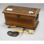 A late 19th century Folk Art wood box and other items