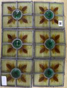 A set of six stained glass panels height 17cm width 15cm