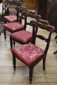A set of four early Victorian dining chairs