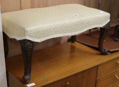 A cabriole leg foot stool W.75cm