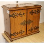 A Victorian olive wood table top cabinet height 34cm width 35cm