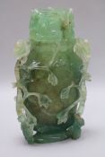 A jadeite lidded vase height 26cm