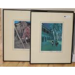 John Brunsden, 4 colour prints, Views in the Seychelles, 33 x 26cm.