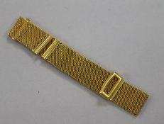 An 18ct yellow gold mesh adjustable watch bracelet, 30.5g