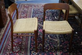 A set of six 1960's Danish dining chairs